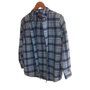 Vineyard Vines boys Whale Shirt 100%% cotton plaid long sleeve button up